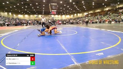 145 lbs Consi Of 32 #1 - Adrian De Leon, Redwood Wrestling vs Jayden Cenidoza, South Tahoe High School