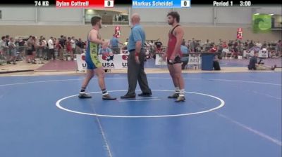 74kg Round 3 Dylan Cottrell (WVU) vs. Markus Scheidel (Columbia)