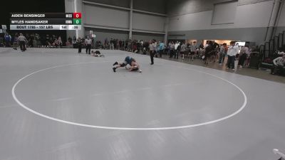 157 lbs Cons. Rd Of 32 - Aiden Bensinger, Missouri vs Myles Handsaker, Iowa