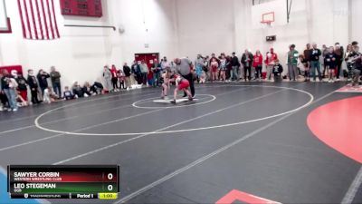 90 lbs Cons. Semi - Sawyer Corbin, Western Wrestling Club vs Leo Stegeman, GGB