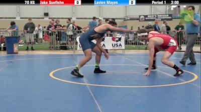 70kg Match Jake Sueflohn (Nebraska) vs. Lavion Mayes (Missouri)