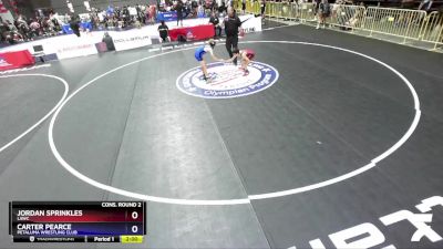 74 lbs Cons. Round 2 - Jordan Sprinkles, LAWC vs Carter Pearce, Petaluma Wrestling Club