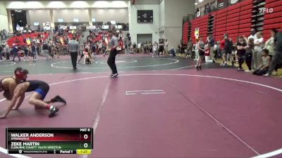 100 lbs Semifinal - Zeke Martin, Cleburne County Youth Wrestlin vs Walker Anderson, Stronghold