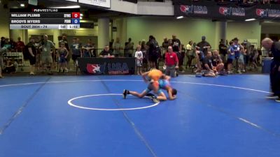 74 lbs Champ. Rd Of 32 - William Plumb, SCN Youth Wrestling Club vs Brodys Myers, Pennsylvania