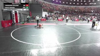57 lbs Cons. Round 5 - Theodore Ecklund, Badger Youth Wrestling vs Isaac Savage, Oconto Falls/Abrams Youth Wrestling