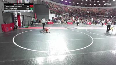 57 lbs Cons. Round 5 - Theodore Ecklund, Badger Youth Wrestling vs Isaac Savage, Oconto Falls/Abrams Youth Wrestling