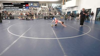 100 lbs Cons. Quarters - Owen Santos, Livermore Elite Wrestling Club vs Cooper Heffelman, Legacy Boltz Wrestling Club