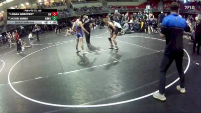 132 lbs Quarterfinal - Jaxon Ebner, Kearney MatCats Wrestling Club vs Logan Goepfert, Nebraska Boyz