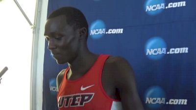 Anthony Rotich after winning his third straight NCAA steeple title