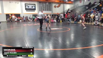 72 lbs 4th Place Match - Gavynn Raue, CPU Storm Wrestling vs Chase Paulsen, LMWC