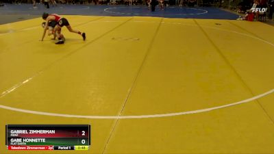 84 lbs Quarterfinal - Gabriel Zimmerman, Pierz vs Gabe Honnette, Flat Earth