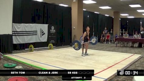 PWA Championships Seth Tom (48kg) Breaks PWA CJ & Total Record With 60 Kg CJ