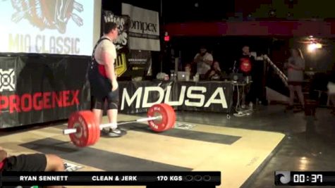 MIA Summer Classic Ryan Sennett (105+kg) CJs