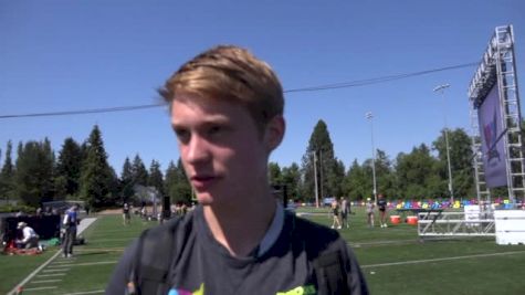 Drew Hunter after taking down Grant Fisher in Brooks PR 2 mile