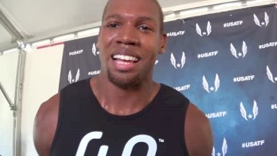 James Harris after showing up late and still winning 400m heat [Day 1 Interview]