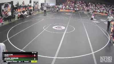 5A 120 lbs Quarterfinal - Ayden Whisler, Boiling Springs vs Alex Cyr, Wando