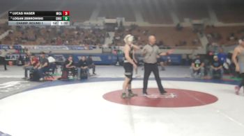 167-D3 Champ. Round 1 - Lucas Hager, Mica Mountain High School vs Logan Zebrowski, Coconino High School