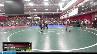 152 lbs Champ. Round 3 - Jack Farage, Liberty High School vs Jonathan Kim, Dougherty Valley High School