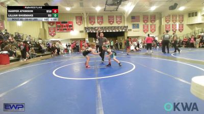 55-60 lbs Final - Harper Atkinson, Wyandotte Youth Wrestling vs Lillian Shuemake, Viking Wrestling Club