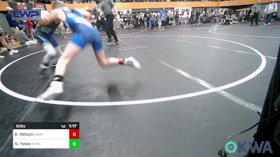 80 lbs Quarterfinal - Boston Nelson, Harrah Little League Wrestling vs Noah Yates, Newcastle Youth Wrestling