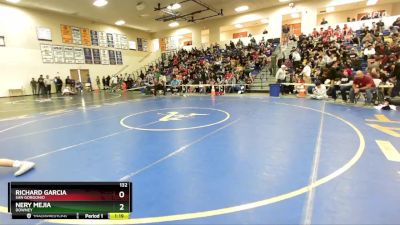 132 lbs Champ. Round 1 - Richard Garcia, San Gorgonio vs Nery Mejia, Downey