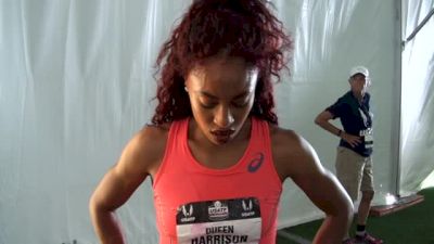Queen Harrison fights emotion after worst place to be, 4th in 100H