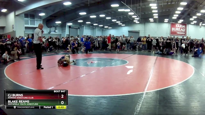 56 lbs Quarterfinal - CJ Burns, Ranger Wrestling Club vs Blake Reams ...