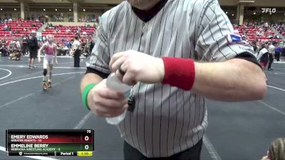 75 lbs Round 3 (6 Team) - Emery Edwards, Greater Heights vs Emmeline Berry, Nebraska Wrestling Academy