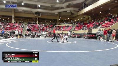 96 lbs Cons. Round 2 - Jack Keats, Open Mats vs Connor Sutter, Greater Heights Wrestling