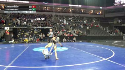 141 lbs 7th Place Match - Ethan Hardy, Glenville St. vs James Wright, Central Mo.