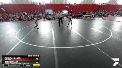 59 lbs Cons. Round 2 - Derek Keller, Crystal Lake Wizards Wrestling Club vs Cayden Millard, Wisconsin