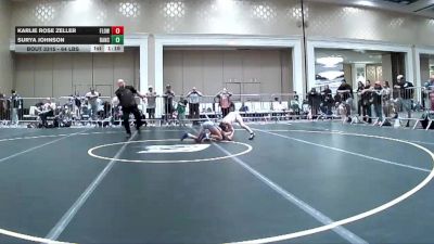 64 lbs Rr Rnd 2 - Karlie Rose Zeller, Flow Academy HI vs Surya Johnson, Rancho Bernardo HS