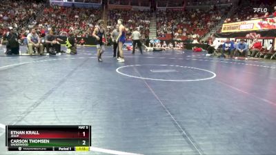 1A-132 lbs Cons. Round 4 - Ethan Krall, Jesup vs Carson Thomsen, Underwood