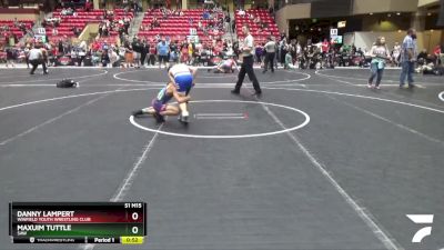 90 lbs Cons. Round 5 - Maxuim Tuttle, SAW vs Danny Lampert, Winfield Youth Wrestling Club