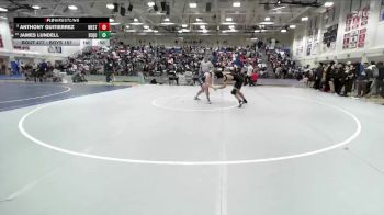 Boys 157 lbs Cons. Round 2 - James Lundell, Sequoia Boys vs Anthony Guitierrez, Westmont Boys