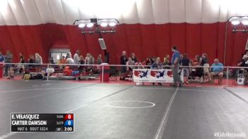 85 Champ. Round 1 Carter Dawson (Pennsylvania) vs. Emillio Velasquez (Idaho)
