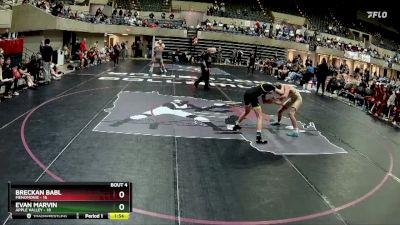 114 lbs Round 2 (4 Team) - Breckan Babl, Menomonie vs Evan Marvin, Apple Valley