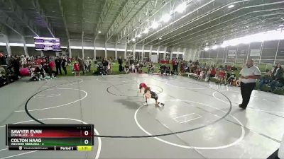 67 lbs Quarters & Wb (16 Team) - Colton Haag, Western Nebraska vs Sawyer Evan, Utah Black