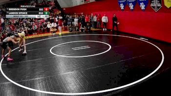 127 lbs Champ. Round 1 - Brendon Pugh, Burgettstown Hs vs Landon Spence, Marion Center Area Hs