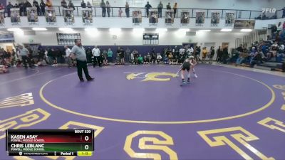 70 lbs Round 3 - Kasen Asay, Powell Middle School vs Chris LeBlanc, Powell Middle School