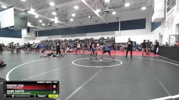 144 lbs Cons. Round 4 - Madox Leal, Temecula Valley vs Gabe Santo, RBWC (Rancho Bernardo)