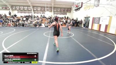 120 lbs Quarterfinal - Ella Sims, Campo Verde High School vs Natalie Gregory, Poston Butte