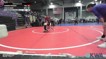52 lbs Consi Of 4 - Cannon Francis, Team Tulsa Wrestling Club vs Joslyn Barr, Mannford Pirate Youth Wrestling