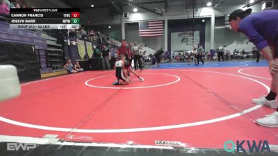 52 lbs Consi Of 4 - Cannon Francis, Team Tulsa Wrestling Club vs Joslyn Barr, Mannford Pirate Youth Wrestling