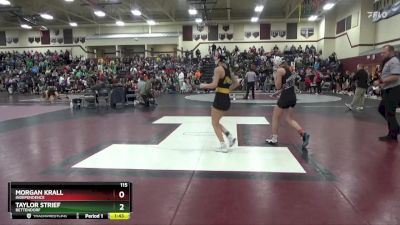 115 lbs Semifinal - Taylor Strief, Bettendorf vs Morgan Krall, Independence