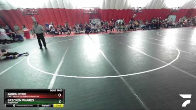 41-43 lbs Round 1 - Jaxon Byrd, Lincoln Youth Wrestling Club vs Brecken Phares, Wisconsin