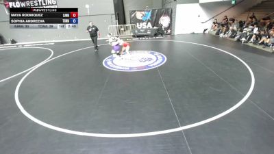100 lbs Maya Rodriquez, SJWA - San Joaquin Wrestling Association vs Sophia Andreeva, TCWA - Tri-Counties Wrestling Association