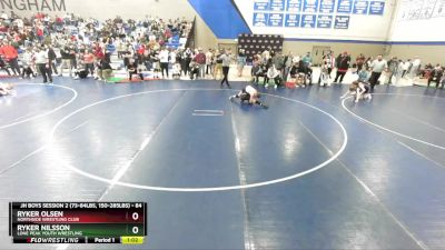 84 lbs Champ. Round 1 - Ryker Nilsson, Lone Peak Youth Wrestling vs Ryker Olsen, Northside Wrestling Club