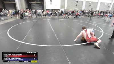 150 lbs Quarterfinal - Colton Tollefson, FWA vs Brock Hinderman, Sarbacker Wrestling Academy