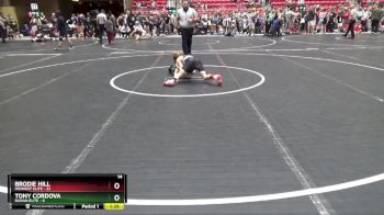 80 lbs Round 1 (6 Team) - Brodie Hill, Midwest Elite vs Tony Cordova, Duran Elite